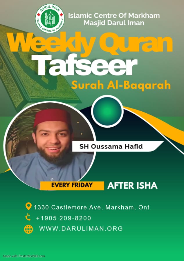 Quran tafseer By Sheikh Oussama (Every Friday After Isha)
